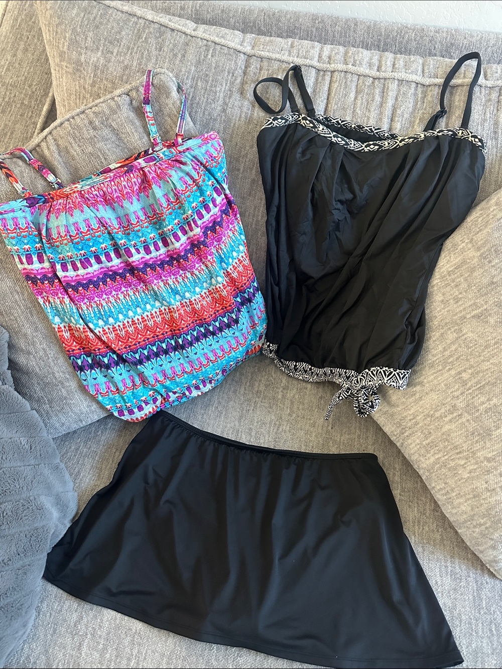 24th & Ocean Tankini with Patterned Swim Tops and swim skirt